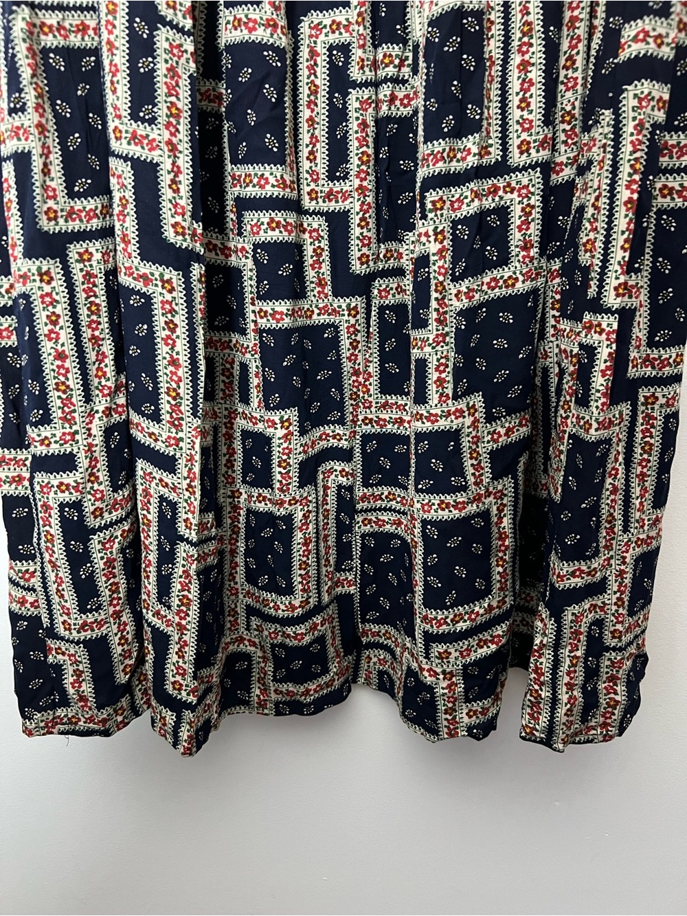 Natural Life Boho Maxi Skirt Floral Patchwork Print Coastal West Coast Navy - Picture 6 of 12